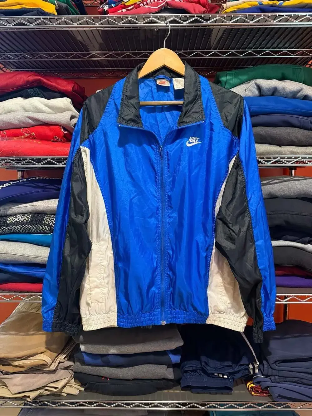 Vintage 90s Nike Colorblock Nylon Full Zip Windbreaker Jacket Men’s Large